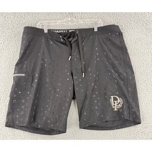 Dixxon Board Shorts Men's 40 Black Monogram Logo Print Swim Trunks Surf